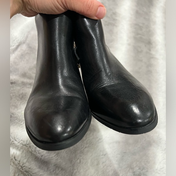 Franco Sarto Shoes Quasar Black Leather Leopard Print Ankle Booties Size 8 - Picture 12 of 14